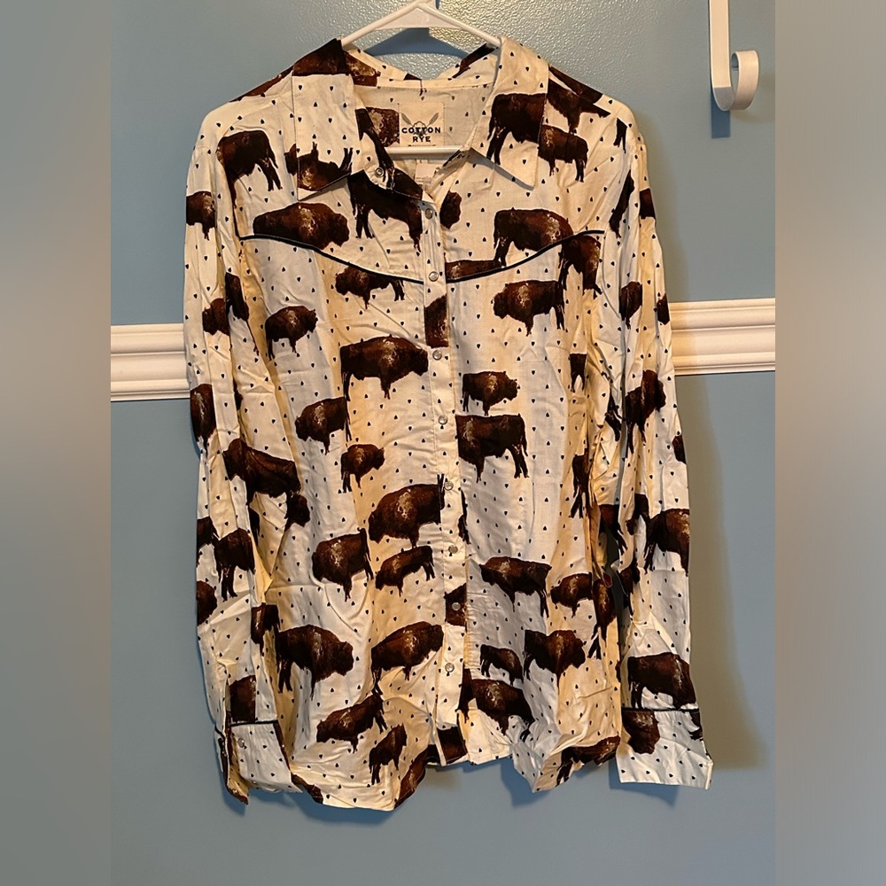 Cotton Rye Buffalo pearl snap